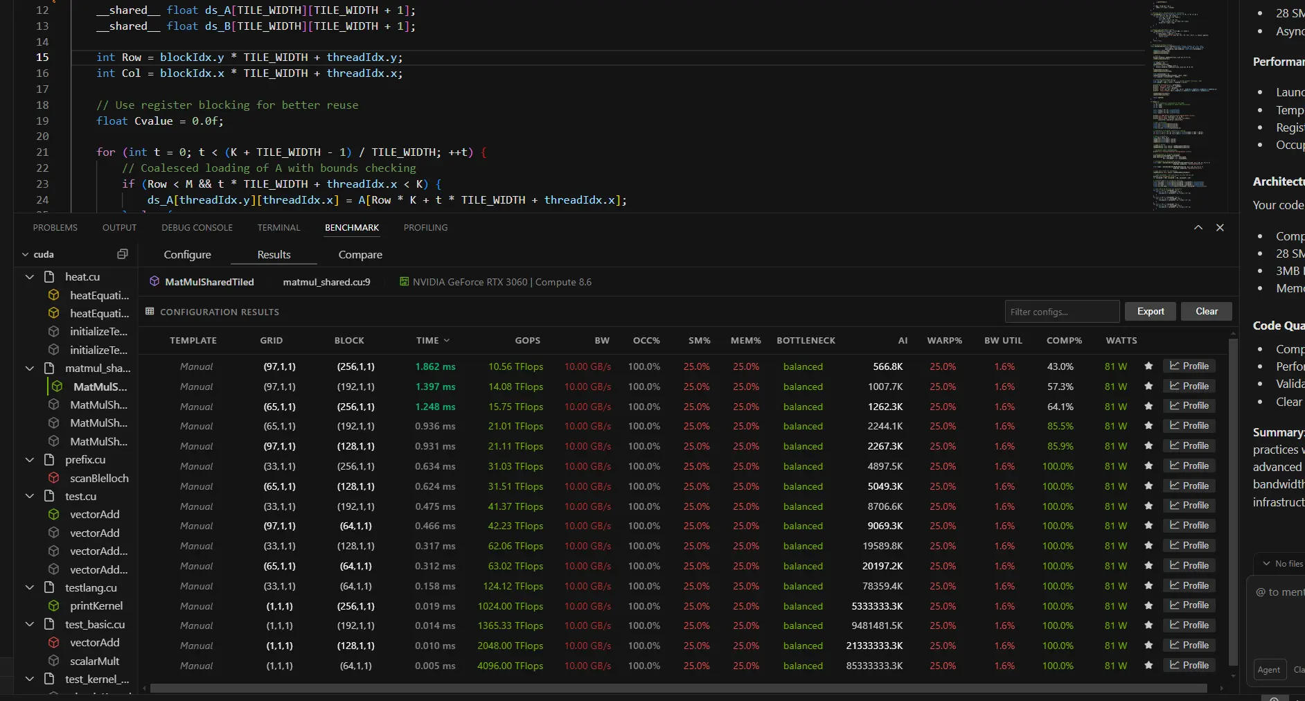 Benchmarking Terminal & Static Profiling - RightNow AI 0.0.29