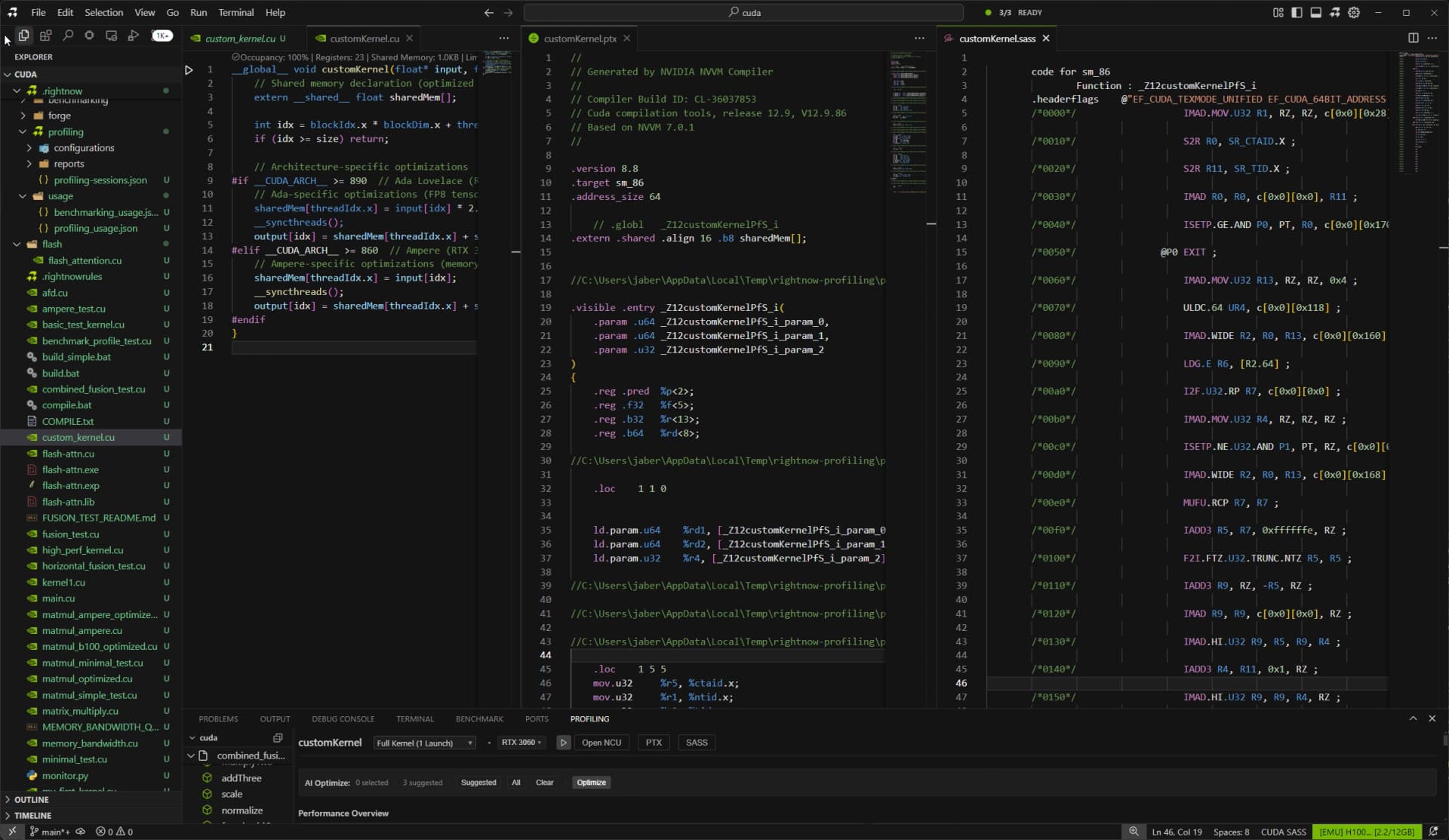 RightNow AI - PTX/SASS Viewer