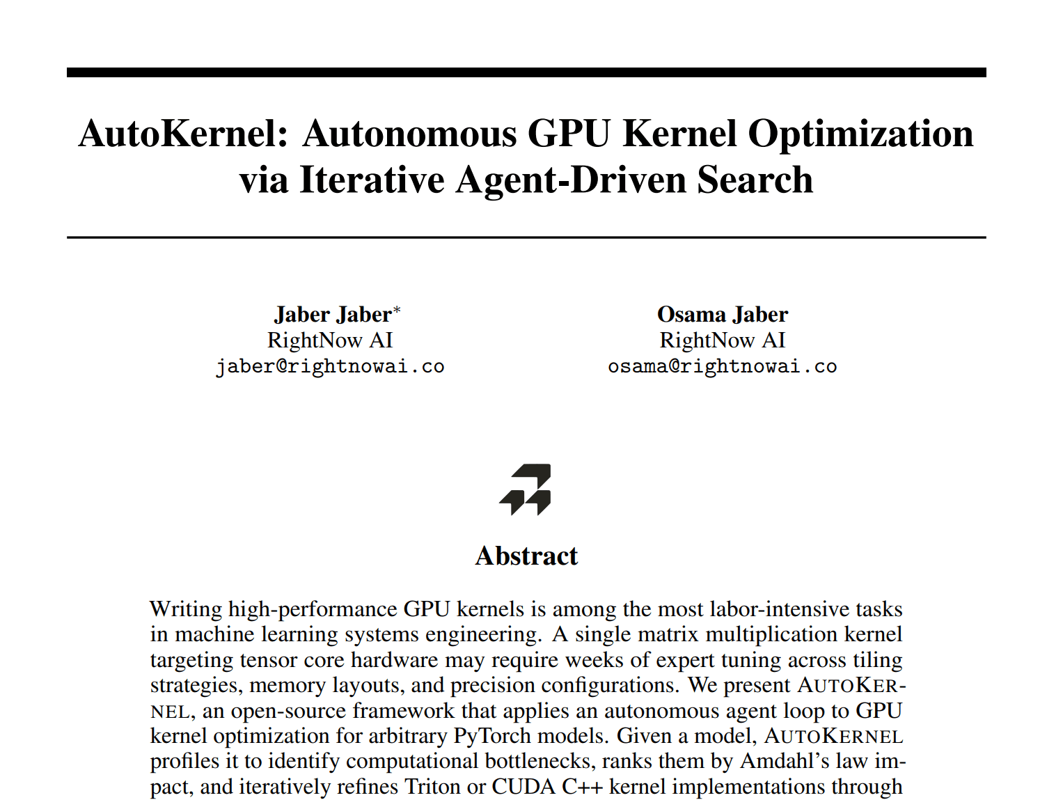 AutoKernel: Autonomous GPU Kernel Optimization via Iterative Agent-Driven Search