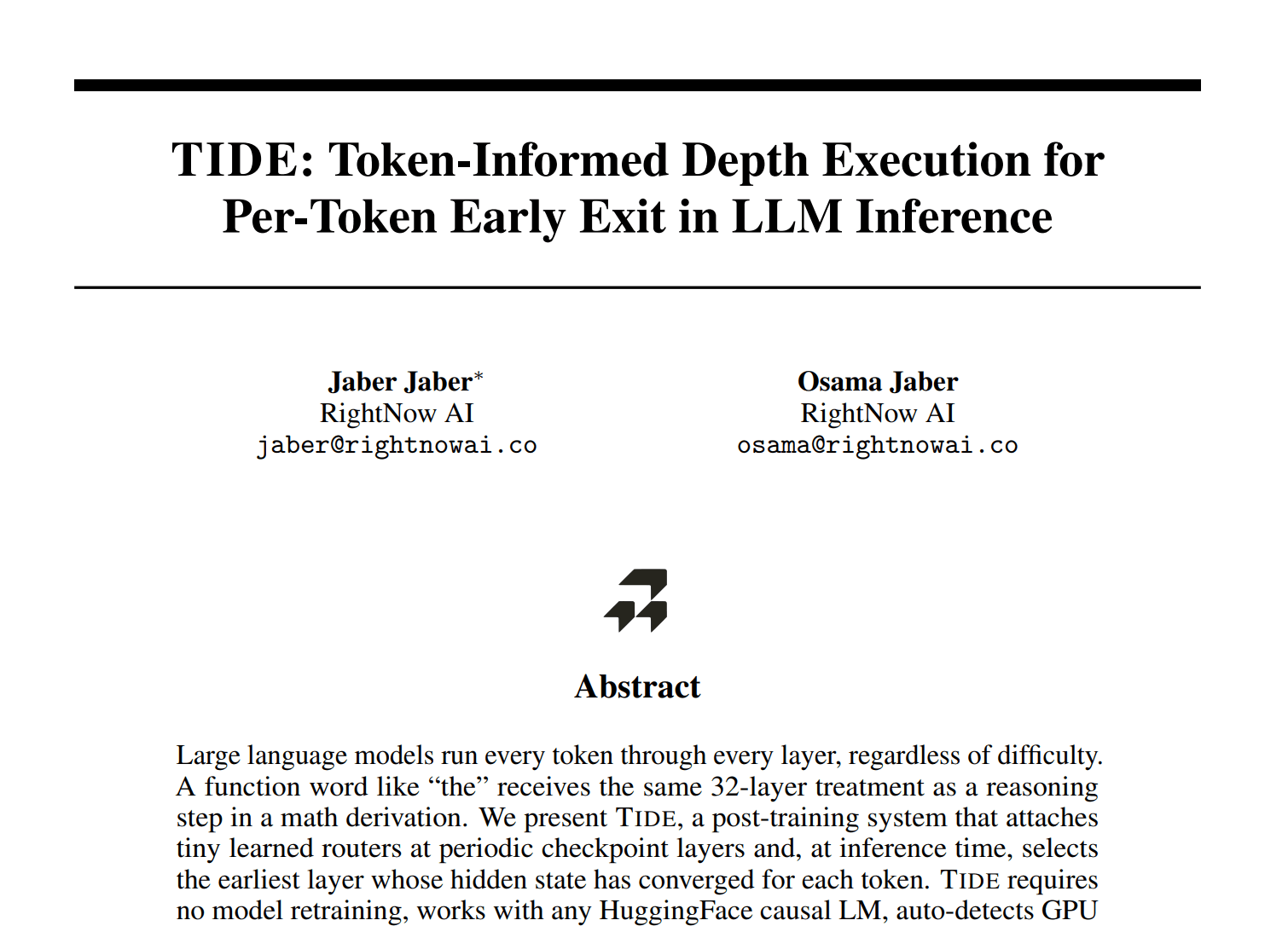 TIDE: Token-Informed Depth Execution for Per-Token Early Exit in LLM Inference